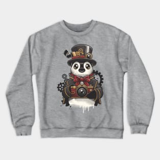 Steampunk penguin photographer Crewneck Sweatshirt